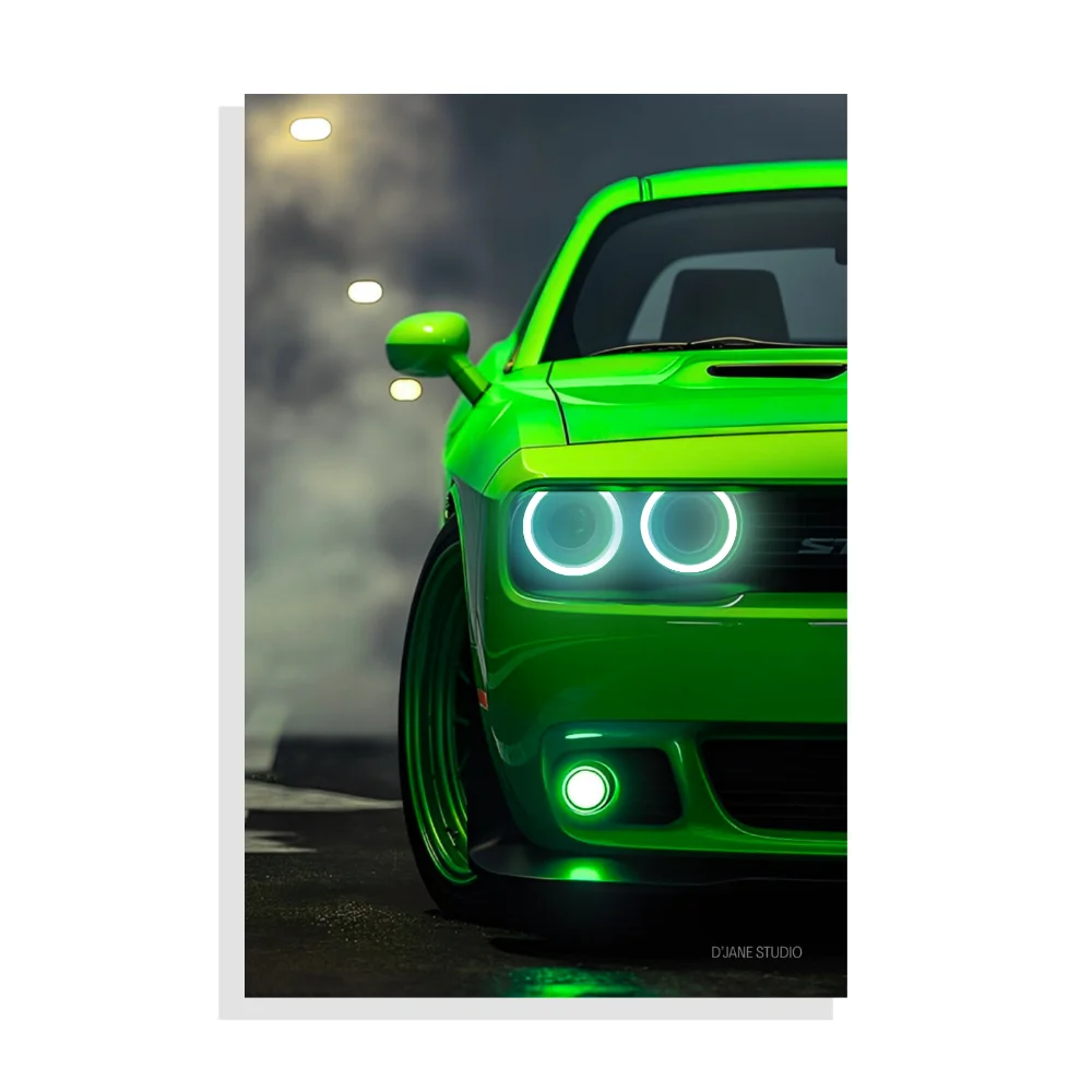 Djane Studio Neon Wall Frame | Acrylic Neon Car Frame for Living Room, Bedroom, Office & Gaming Room | Modern Home Décor | Pack of 1 | Size 12x18 Inch